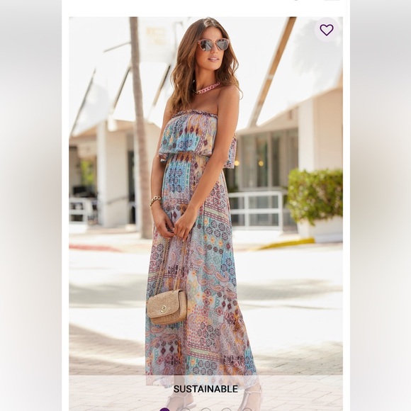 Lascana Dresses & Skirts - Sustainable patchwork boho festival lightweight bandeau maxi dress